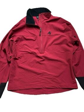 Women’s Eastern Mountain Sports Red 1/2 Zip Windbreaker Size Small